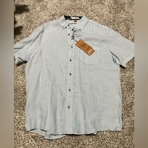 Tailor Vintage Short Sleeve Button-down Linen Shirt